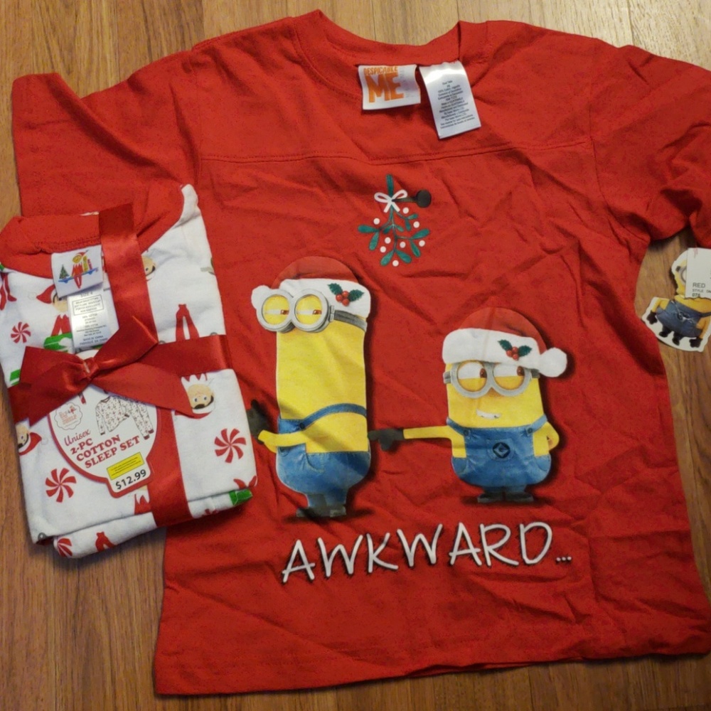 Boys pajama set elf on shelf & despicable me tee